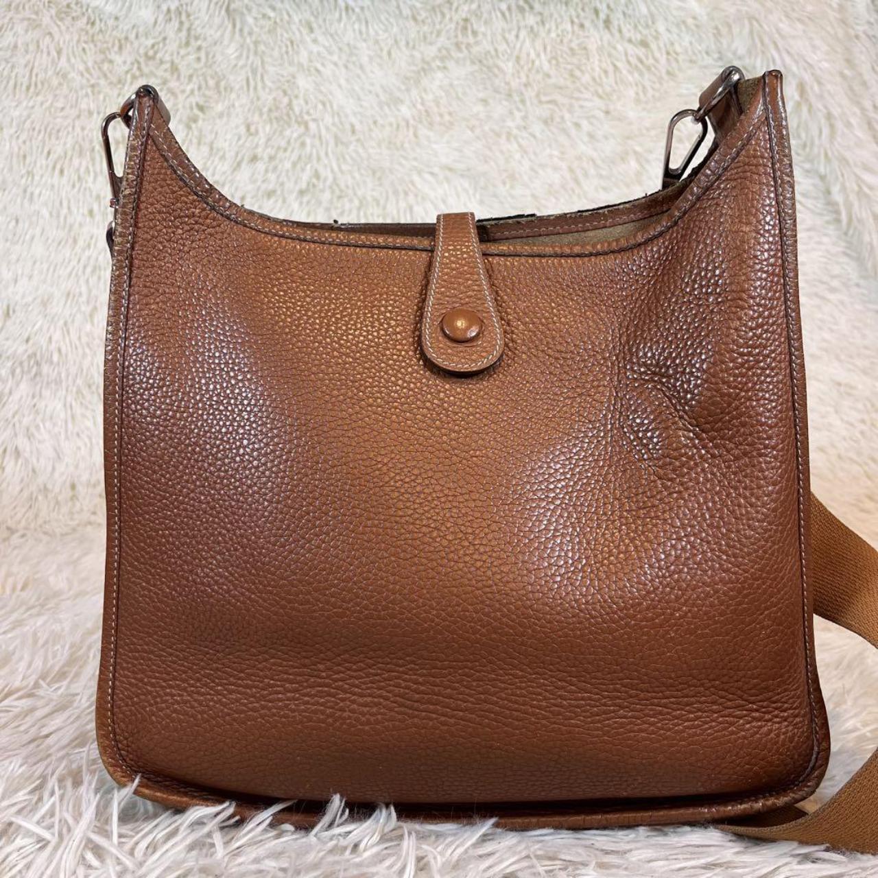 Hermes shoulder bag Evelyn Brown Taurillon Clemence Leather Y5